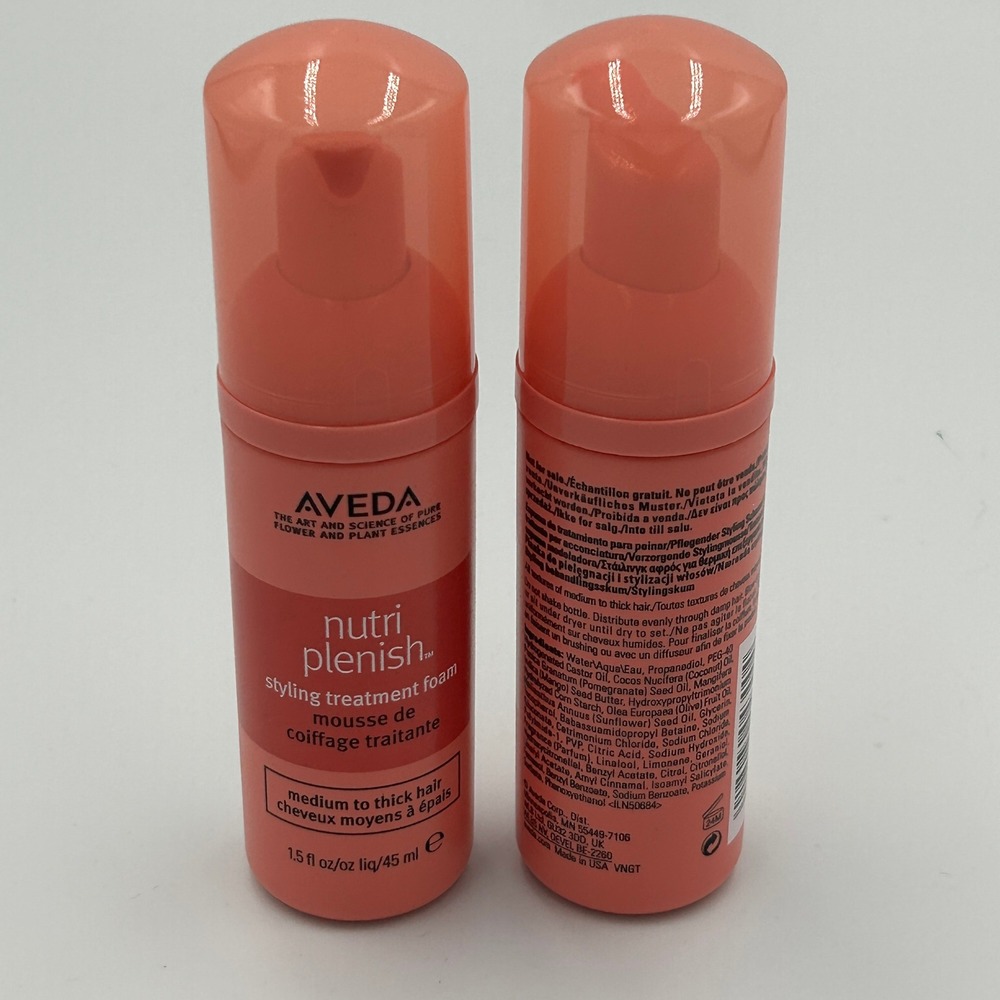 Aveda Nutriplenish Styling Treatment Foam 1.5oz Set of 2 Medium Thick Hair New